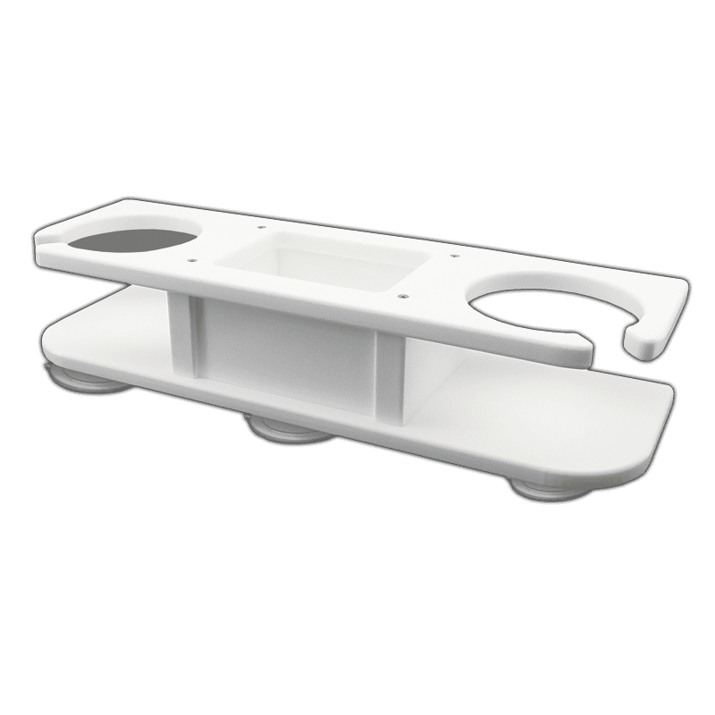 TACO Marine P01-2000W 2-Drink Poly Holder with catch all