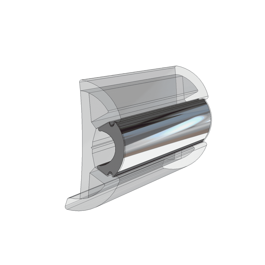 TACO Marine, suproflex rub rail kit, V12-9980CP100-1, 15/16" X 17/32" Flex Chrome Insert, render 1